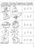 Christmas Winter Words Beginning and Ending Sounds Worksheets