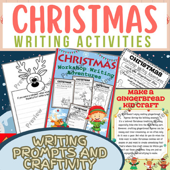 Preview of Christmas / Winter Writing Craft activity / Elf, Reindeer & more