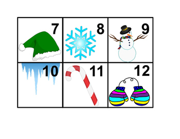 Christmas/Winter theme Calendar Cards by The Science Shoppe | TpT