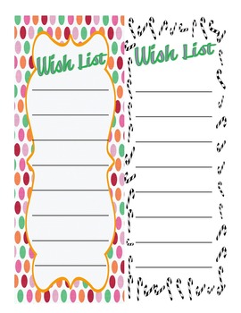 Christmas Wish List Handwriting Cursive Center by claire miller  TPT