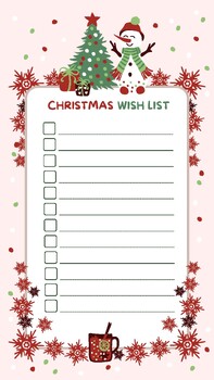 Preview of Christmas Wish List Printable, Letter To Santa Printable, Holiday Wish List,