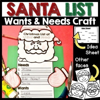 Preview of Christmas Bulletin Board | Wants and Needs Craft | Santa Letter | Xmas