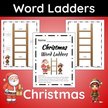Preview of Christmas Word Ladders - Challenging Word Puzzles for Early Finishers and GATE