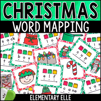 Preview of Christmas Word Mapping Memory Game | Phonics Center Task Cards