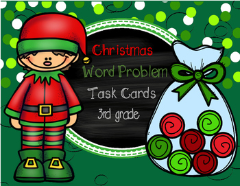 Preview of Christmas Word Problem Task Cards (3rd grade)