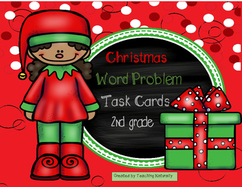 Preview of Christmas Word Problem Task Cards (2nd grade)