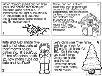 Christmas Math Task Cards by Schoolhouse Diva | TPT