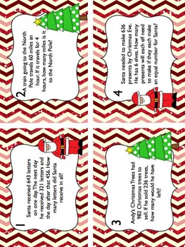 Christmas Word Problem Task Cards by Free to Teach | TPT