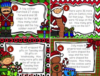 Christmas Word Problems by The Owl Teach | TPT