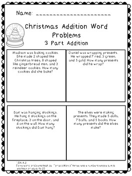 Preview of Christmas Word Problems