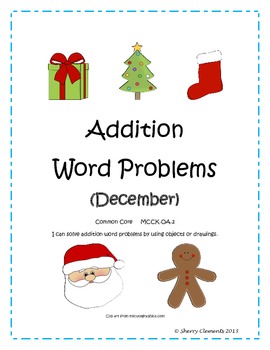 Preview of Christmas Word Problems | Addition | December | Worksheets | Number Line