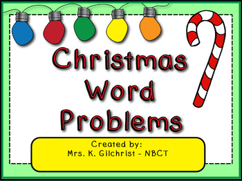 Preview of Christmas Word Problems Promethean ActivInspire Flipchart Lesson