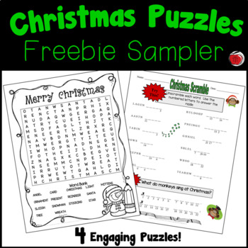 Preview of Christmas Word Puzzles