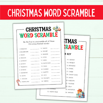 Christmas Word Scramble by The Craft-at-Home Family | TPT