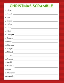 Christmas Word Scramble by Olivia Seckinger | TPT