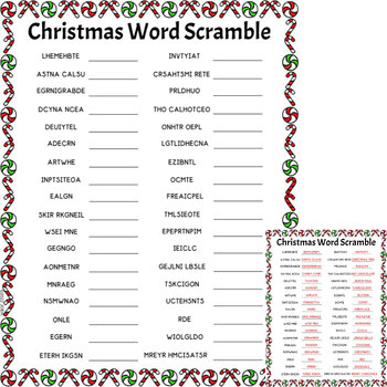 Christmas Word Scramble by Jennifer Olson Educational Resources | TPT