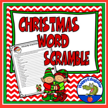 Preview of Christmas Word Scramble Puzzle and Story Writing Activity with Easel Digital