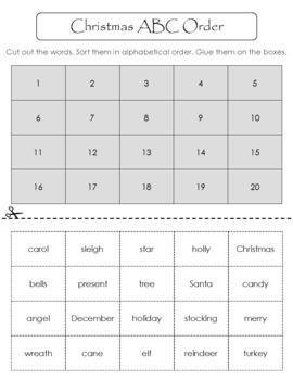 Christmas Word Scramble and ABC Order (Cut and Paste) by Celebration ...