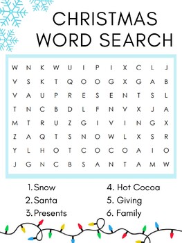 Christmas Word Search by Rebecca Henry | TPT