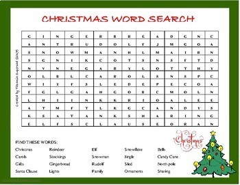 Christmas Word Search by Titsania Supersad | TPT