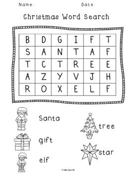 Christmas Word Search by Unique Ideas With Mrs S | TpT
