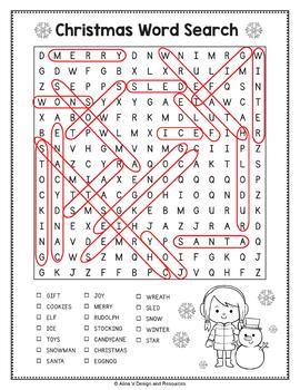 Christmas Word Search - Christmas Activities for 3rd Grade | TpT
