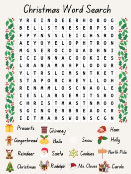 Christmas Word Search by Mikki OT | TPT