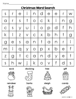 Christmas Word Search by Leslie's Little Learners | TPT