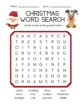 Christmas Word Search by Digitized Classroom | TPT