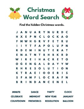 Christmas Word Search by Second time in Second grade | TPT