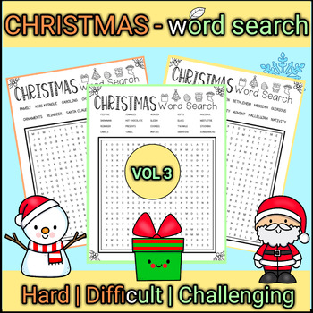 Christmas Word Search Activities - Hard, Difficult & Challenging-aroud ...
