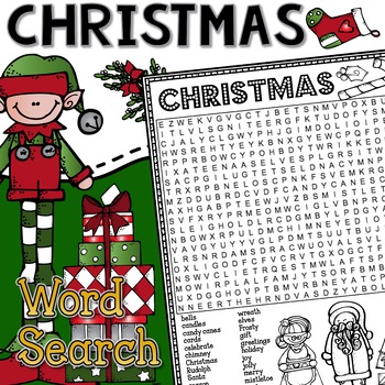 Christmas Word Search Activity by Tied 2 Teaching | TPT