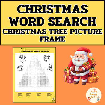 Preview of Christmas Word Search Christmas Tree Picture Frame