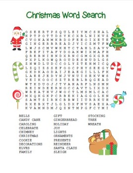 Preview of “Christmas Word Search” - Christmas Words – Holiday Fun! (Color and Black Line)