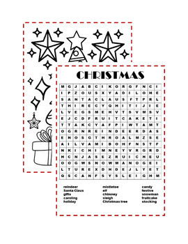 Preview of Christmas Word Search Coloring Page Free