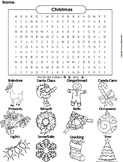 Christmas Word Search/ Coloring Sheet