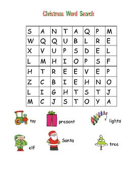 Preview of Christmas Word Search - EASY