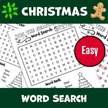 Christmas Word Search | Easy | Winter Word Search Puzzle | Lower Primary