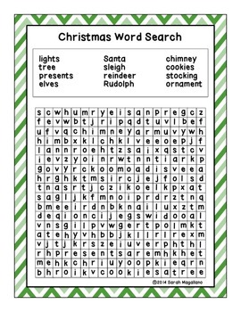 Preview of Christmas Word Search FREEBIE