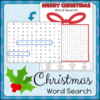 Christmas Word Search FREEBIE by Aubrey Ellen | TPT