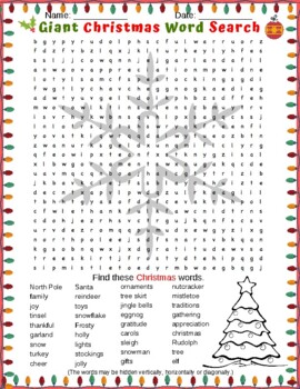 christmas word search giant puzzle for grades 2 3 4 5 by puzzletainment