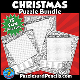 Christmas Word Search Puzzle Activity Pages with Coloring 