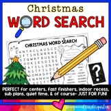 Christmas Word Search Puzzle .  Literacy Centers , Sub Pla