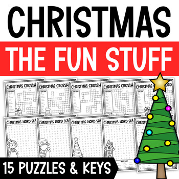 Preview of Christmas Word Search Puzzles | Christmas Crossword Puzzles | Word Scrambles