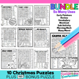Christmas Word Search Puzzles w/ Coloring : 10 Christmas P