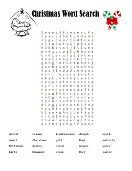Christmas Word Search -- Religious by Teacher's Edition | TpT