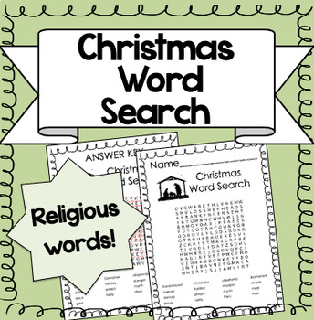 Preview of Christmas Word Search (Religious Words)