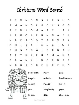 Christmas Word Search - Religious Words by Last Minute Teacher | TpT