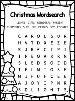 Christmas Word Search / Sopa de Letras Navideñas by Love Teaching Preschool