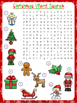 Preview of Christmas Word Search Worksheet | Free/Freebie